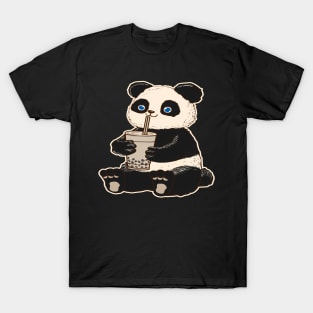 Panda Bear Bubble Tea Boba Animal Drink Giant T-Shirt